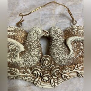 Turtle Dove Bird Ornament Beige